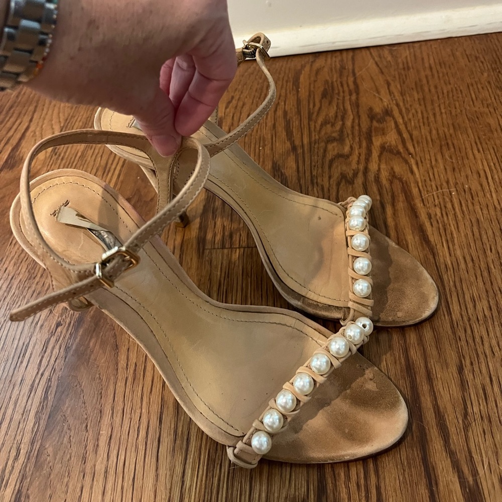 Schutz pearl strap heels used but still stunning! Sz 6.5, runs a bit small